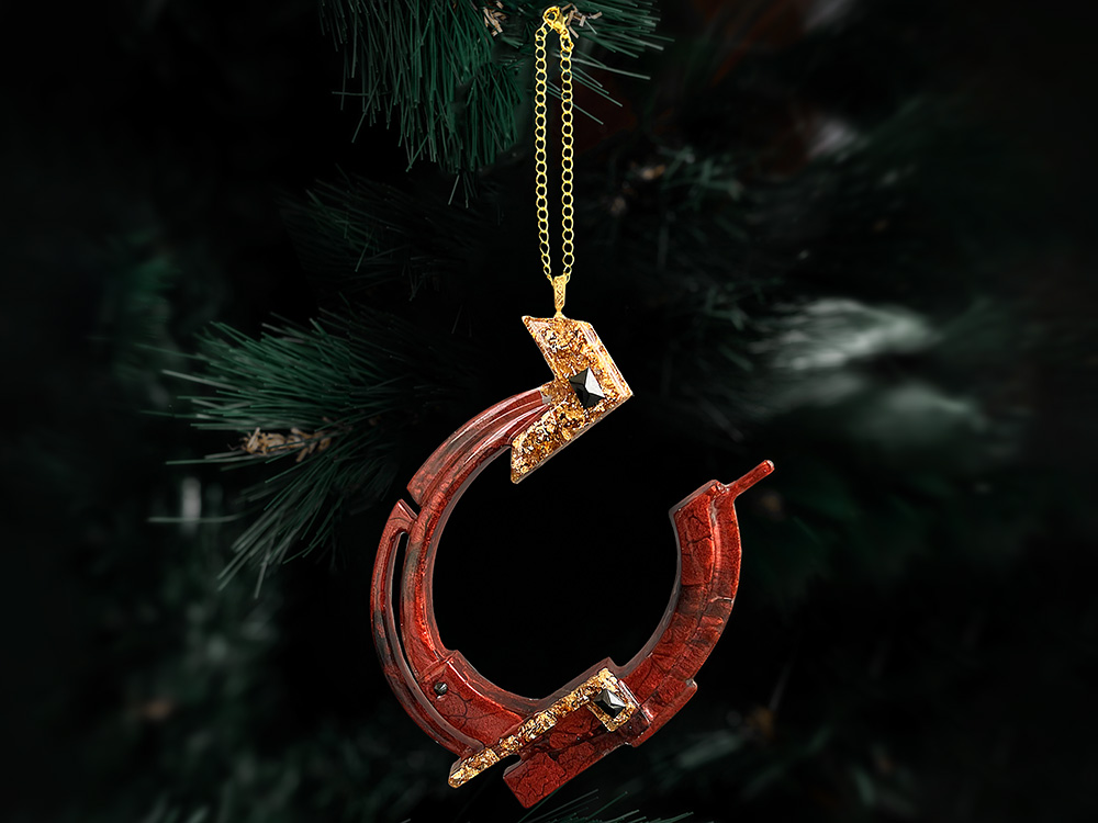 Изображение №4 | Елочная игрушка Подкова (Гранат (красный))