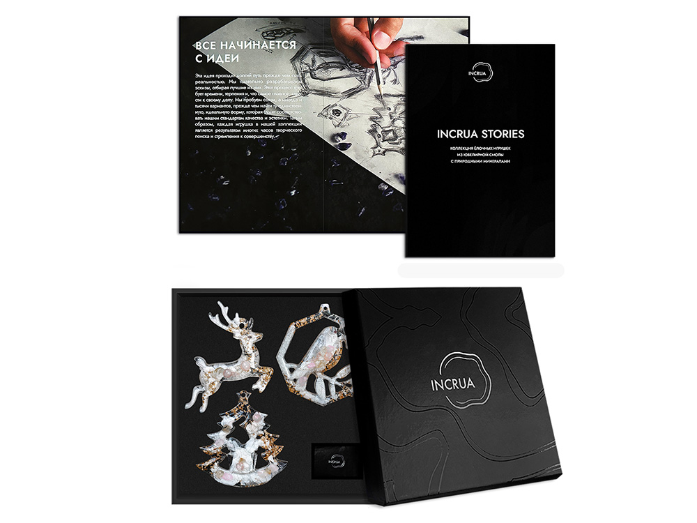 Изображение №2 | Набор елочных игрушек: Снегирь, Олень, Ель (Розовый кварц)