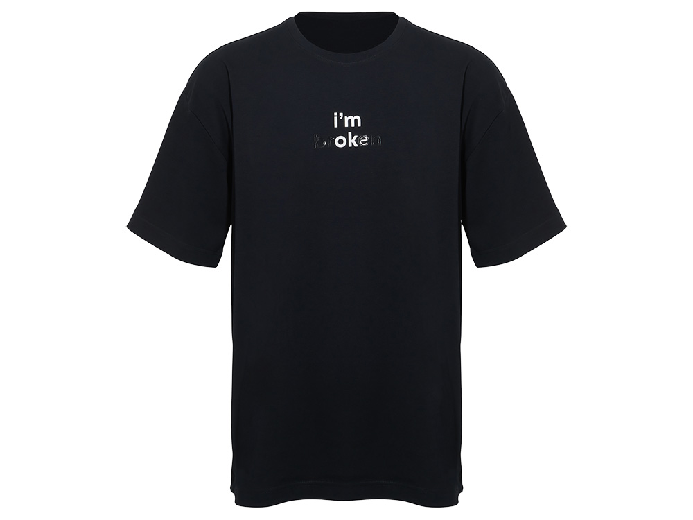 Изображение №1 | Футболка оверсайз «Vienna» унисекс с нанесением Трафарет Скульптура 2 цвета, размер S S (черный)