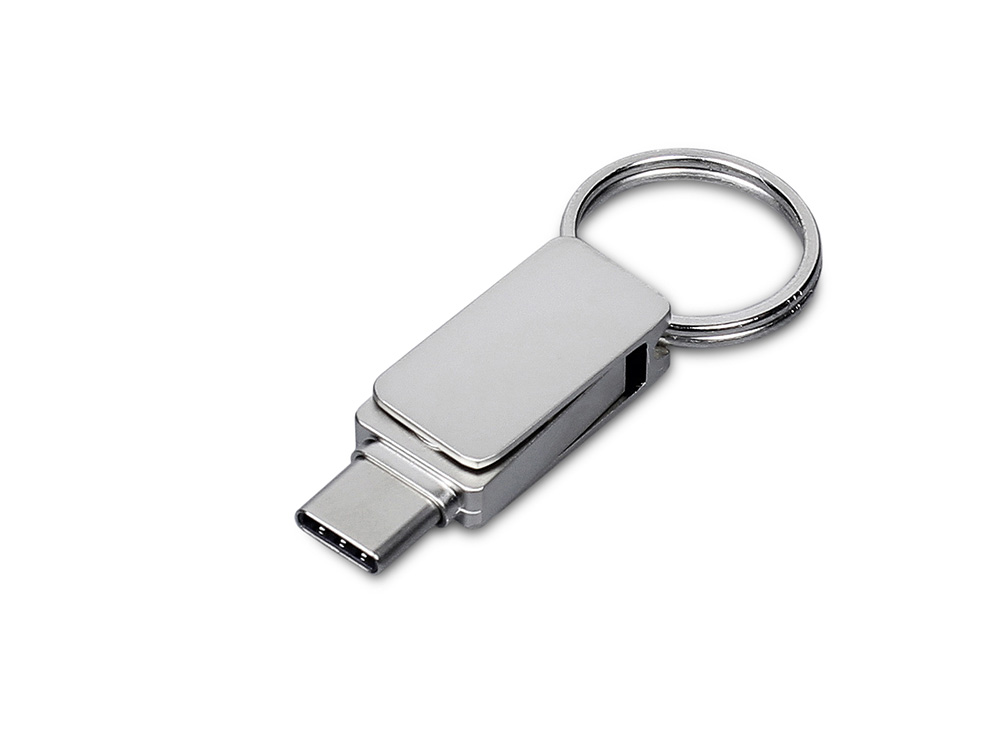 Изображение №1 | USB 2.0- флешка «Mercury» на 16 Гб с поворотным механизмом и дополнительным разъемом Type-C 16ГБ (серебристый)