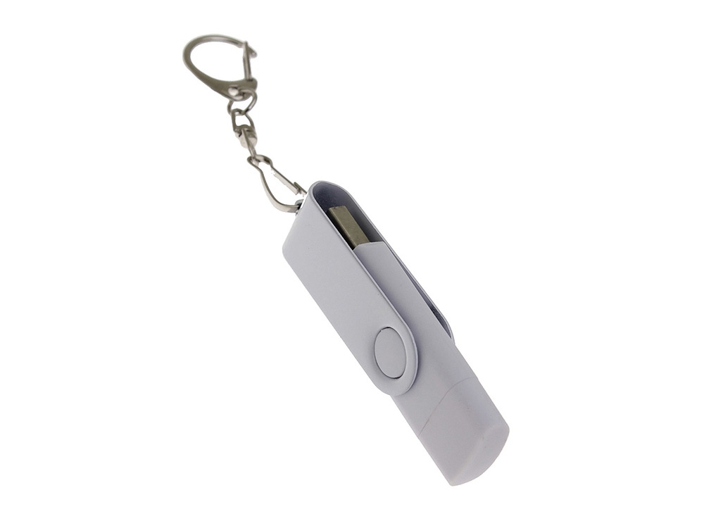 Изображение №2 | USB 2.0- флешка на 16 Гб с поворотным механизмом и дополнительным разъемом Type-C 16ГБ (белый)