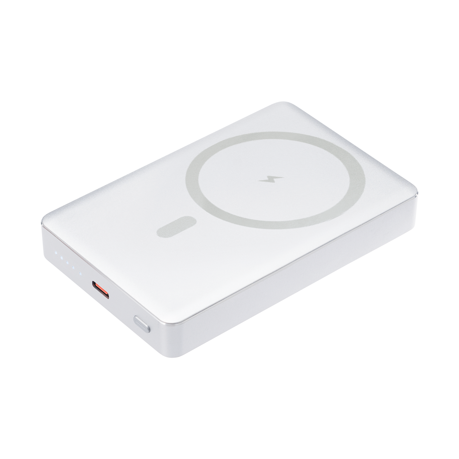 Изображение №1 | Внешний аккумулятор Атлантис Плюс PD (Atlantis PD Plus) 10000mAh с функцией беспроводной зарядки 15W, серебряный