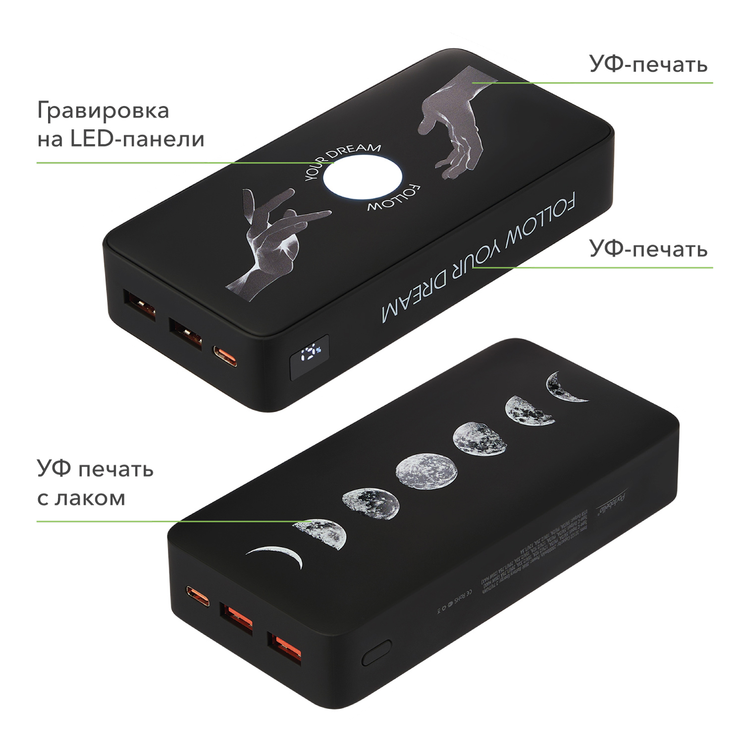 Изображение №13 | Внешний аккумулятор с подсветкой Анкор Плюс PD (Ancor PD Plus) 20000 mAh, черный