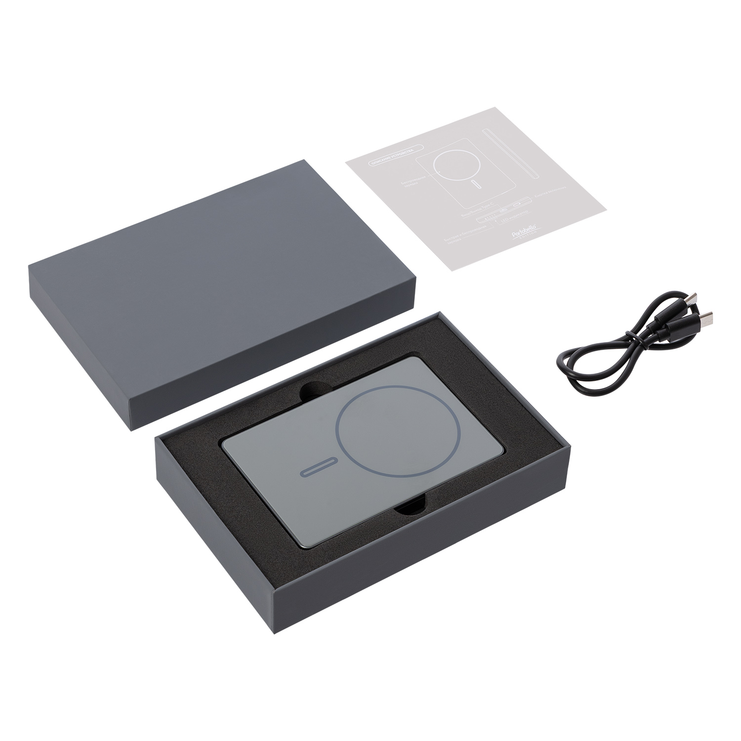 Изображение №10 | Внешний аккумулятор Оникс PD (Onyx PD) 5000mAh с функцией беспроводной зарядки 15W, серый