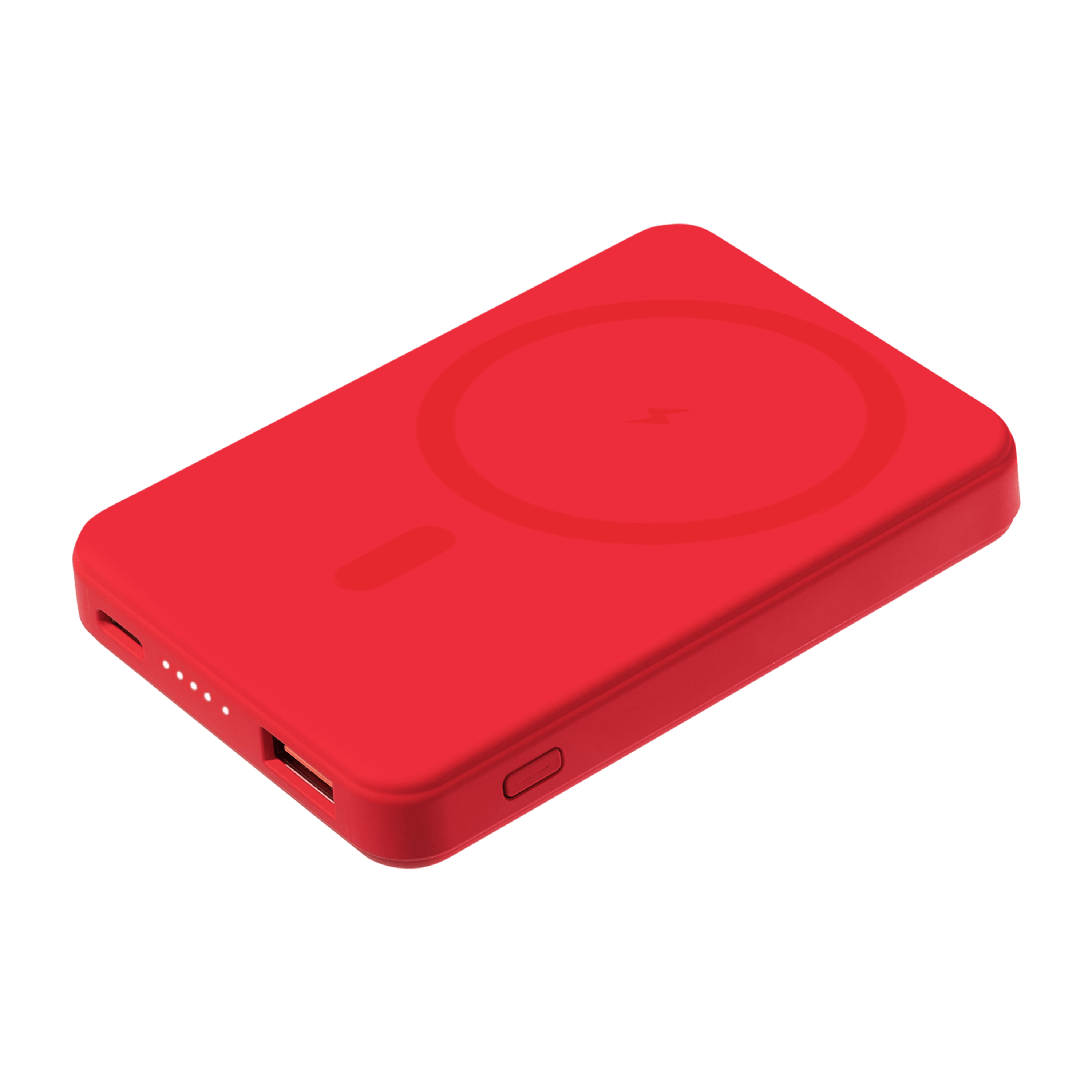 Изображение №1 | Внешний аккумулятор Ларго PD (Largo PD) 5000mAh с функцией беспроводной зарядки 15W, красный