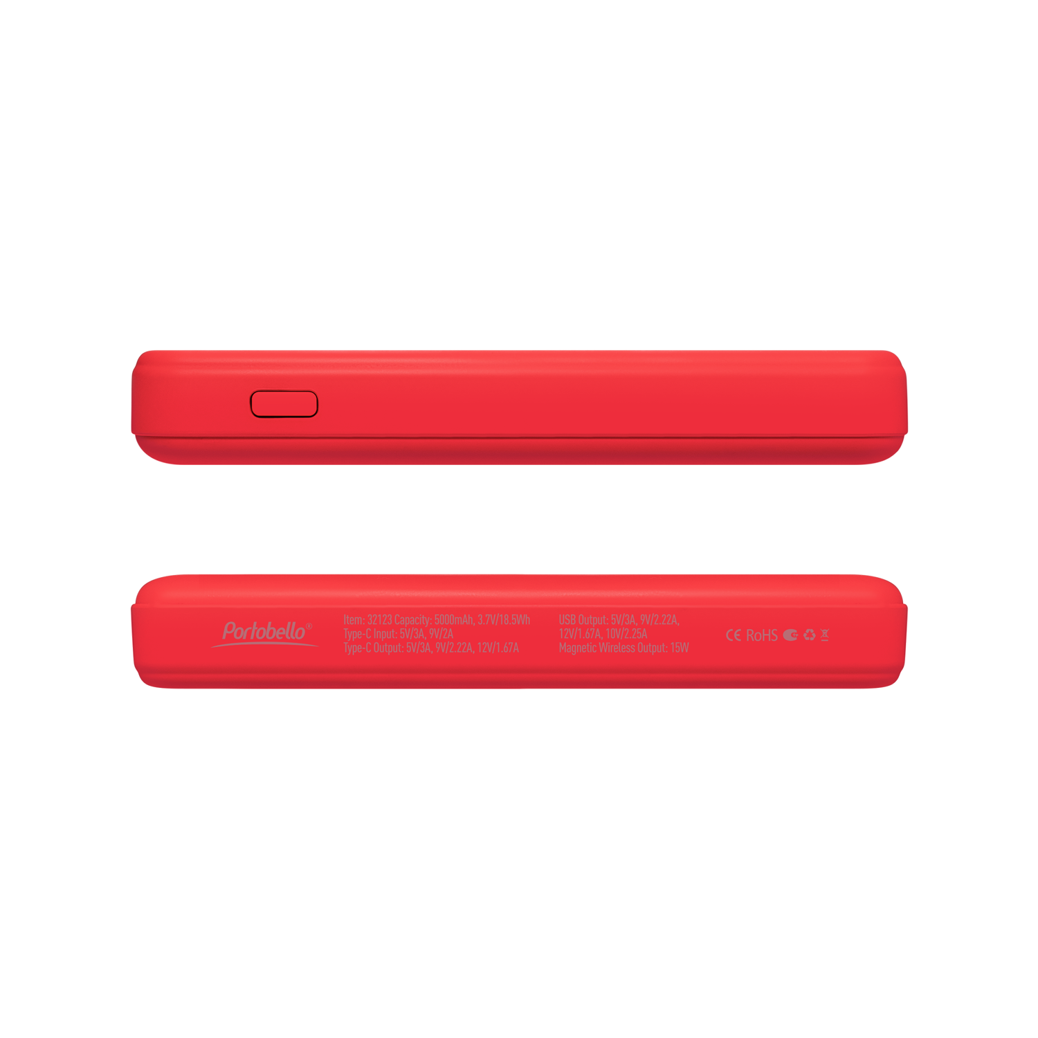 Изображение №5 | Внешний аккумулятор Ларго PD (Largo PD) 5000mAh с функцией беспроводной зарядки 15W, красный