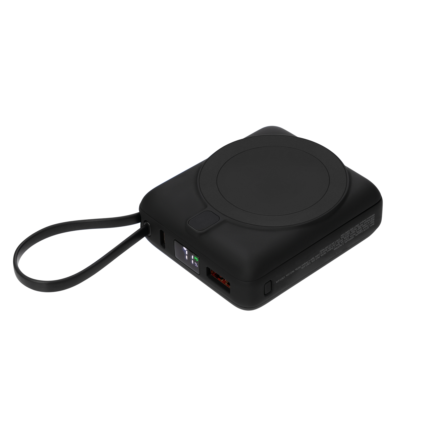 Изображение №1 | Внешний аккумулятор с подсветкой Риттер PD (Ritter PD) 10000mAh с функцией беспроводной зарядки 15W, черный