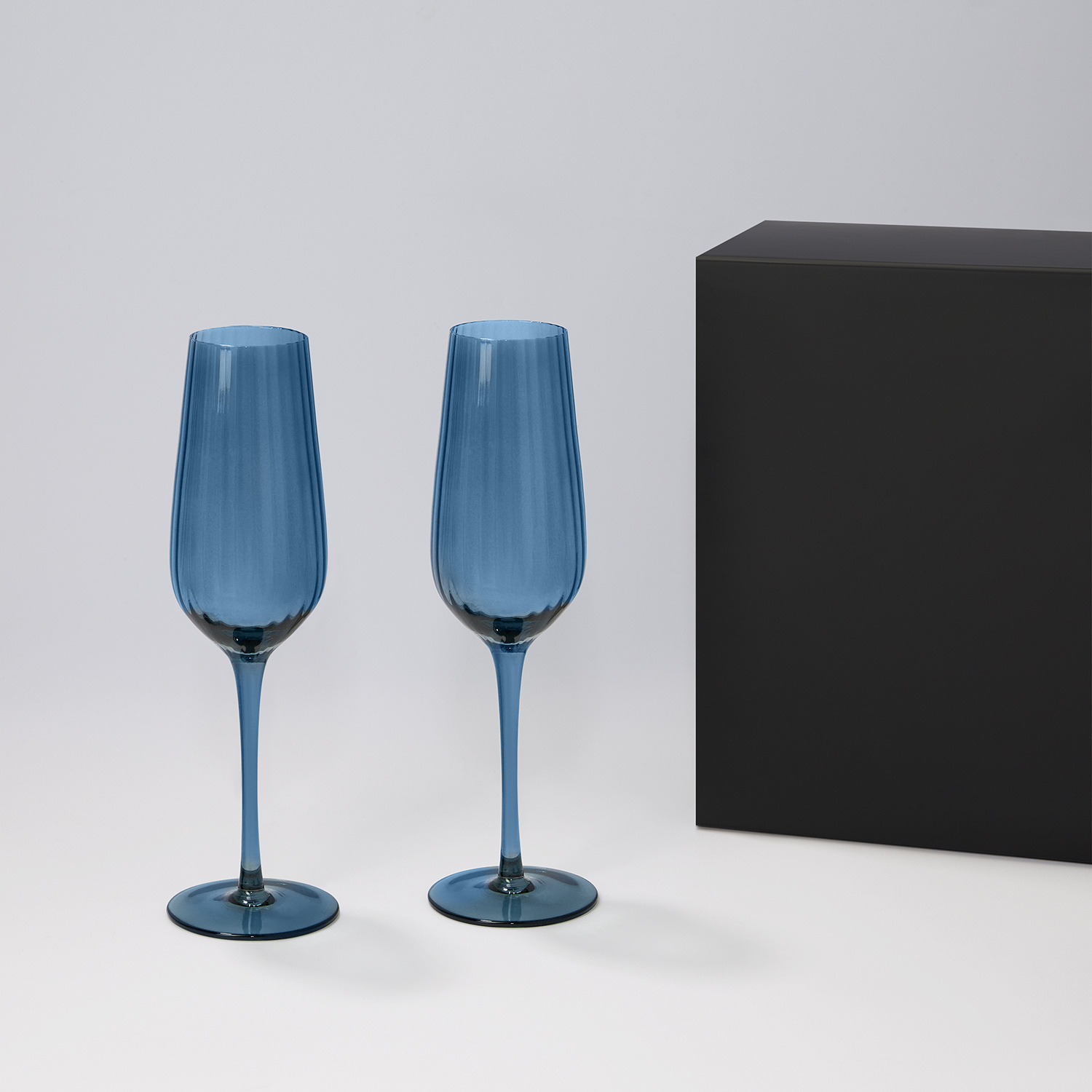 Изображение №1 | Подарочный набор 2 бокала для шампанского Тоскана (Toscana) в черной коробке