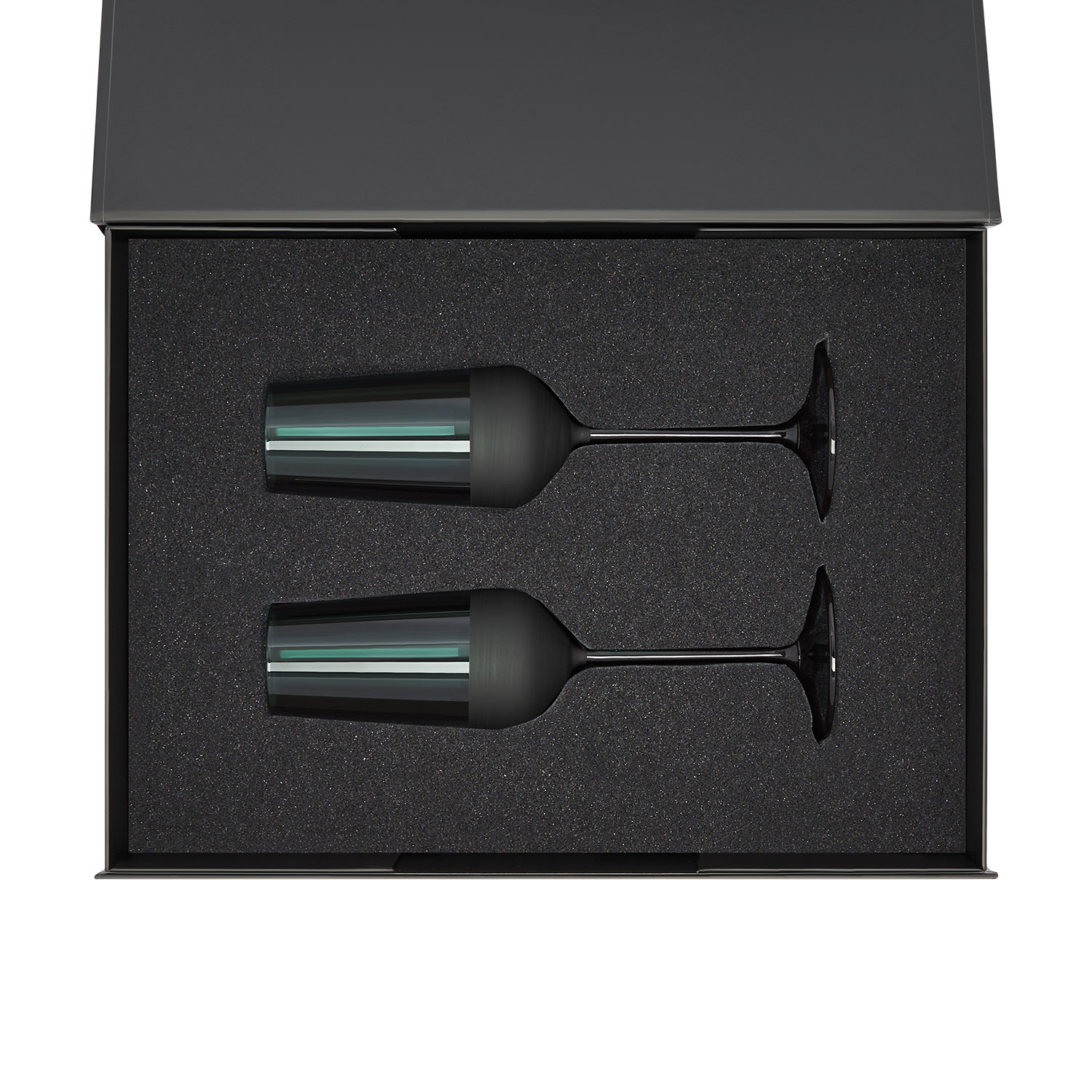 Изображение №2 | Подарочный набор 2 бокала для шампанского Эмеральд (Emerald) в черной коробке