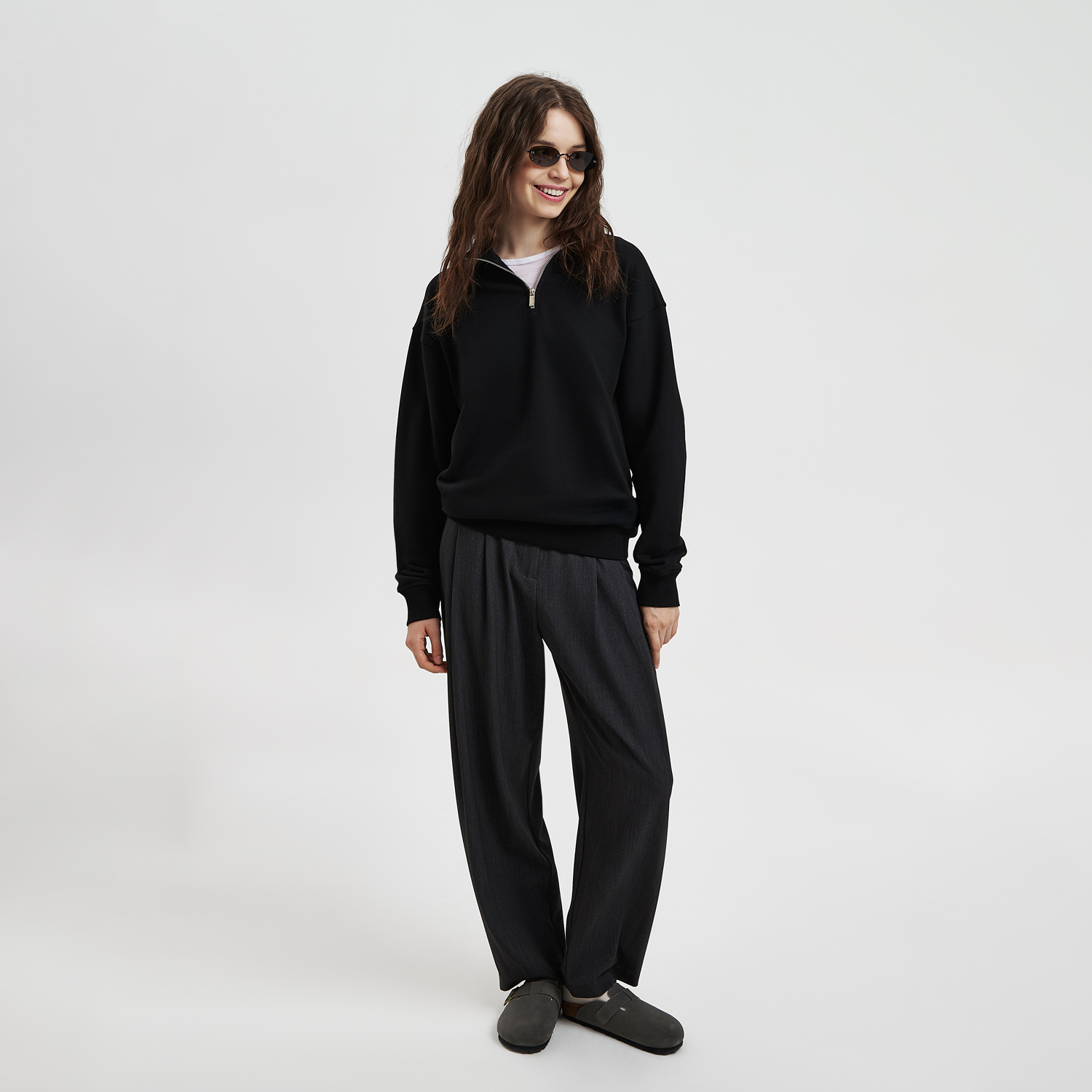 Изображение №4 | Толстовка на молнии унисекс Флоу (Flow), черная, размер XS/S