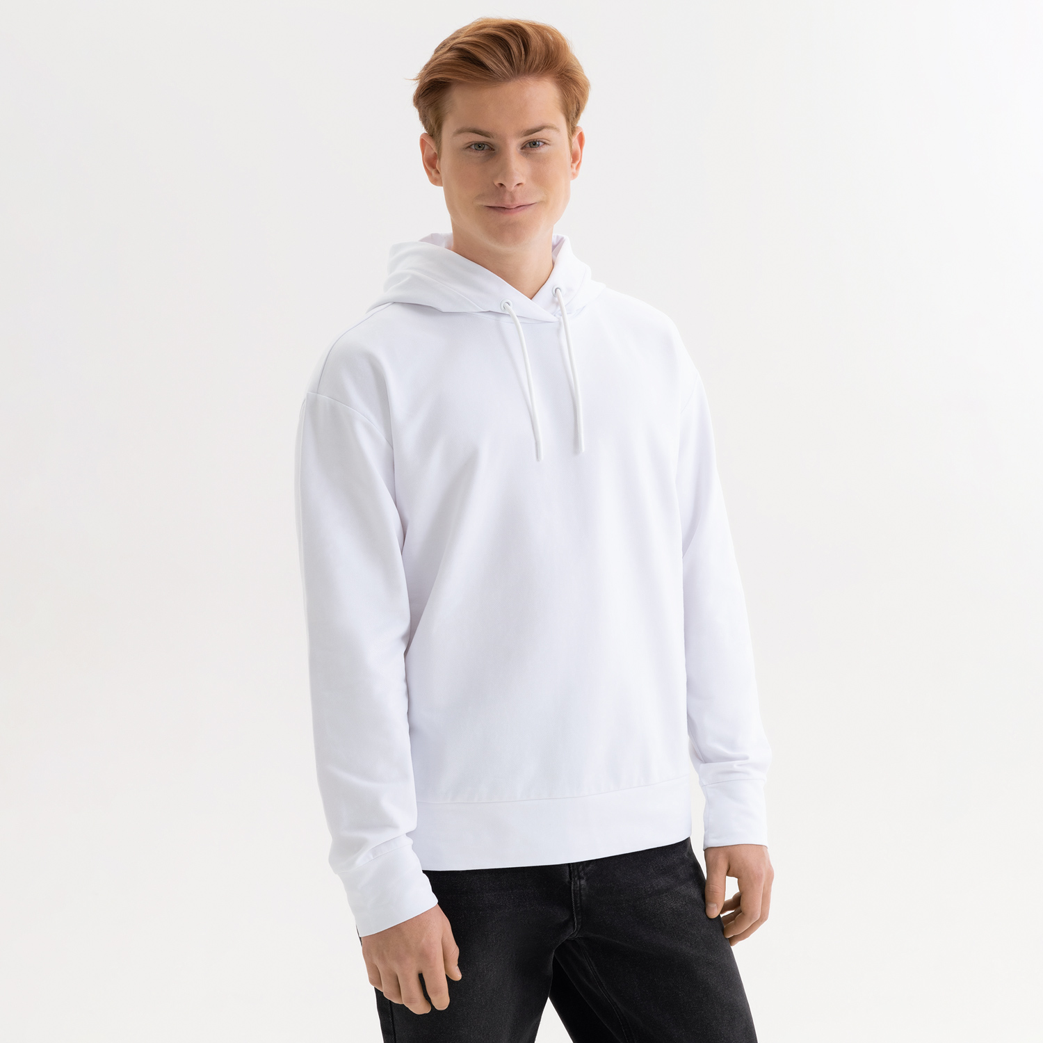 Изображение №1 | Худи с капюшоном, унисекс Алекс (Alex) белый, размер S