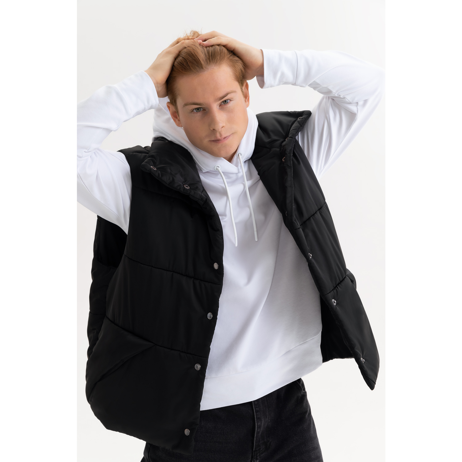 Изображение №7 | Худи с капюшоном, унисекс Алекс (Alex) белый, размер S