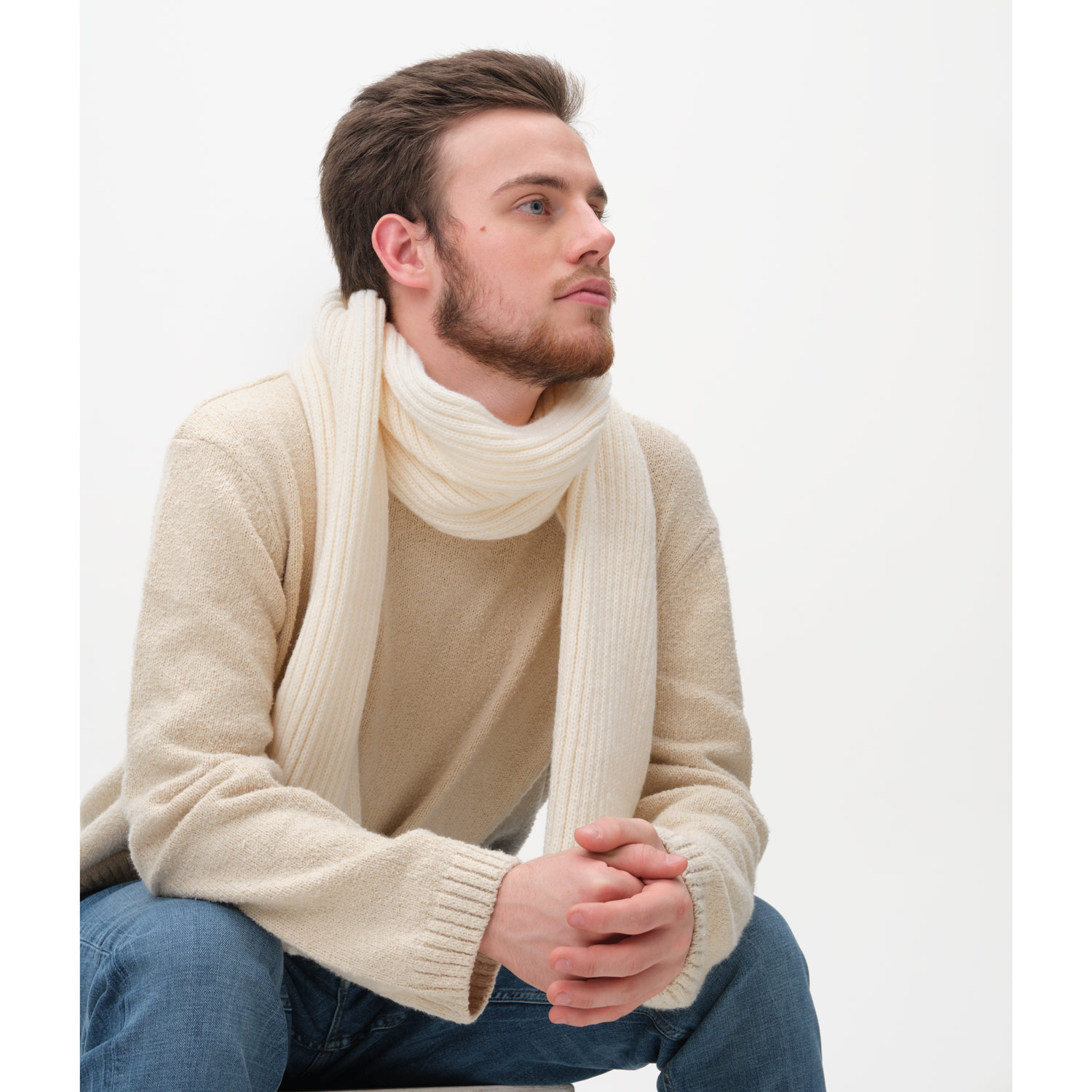 Изображение №2 | Шарф Форгес (Forges) вязаный, бежевый