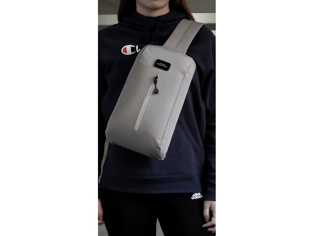 Изображение №8 | Сумка-слинг «Nomad» на одно плечо из водостойкого переработанного пластика (серый)