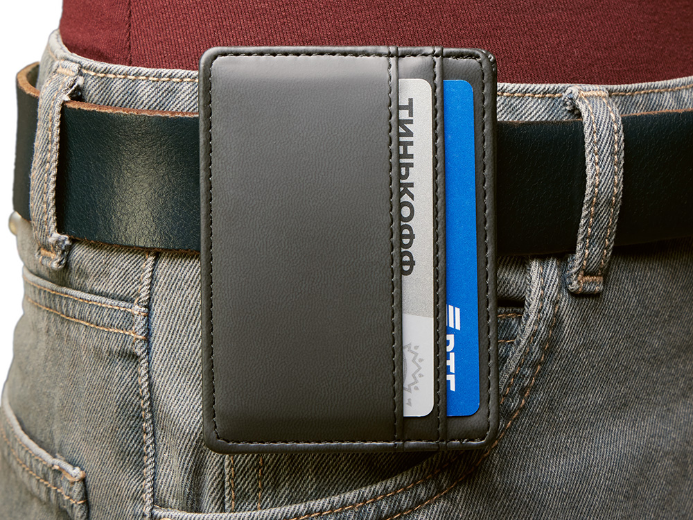 Изображение №7 | Картхолдер для двух карт и наличных денег с зажимом «Crave» (черный)