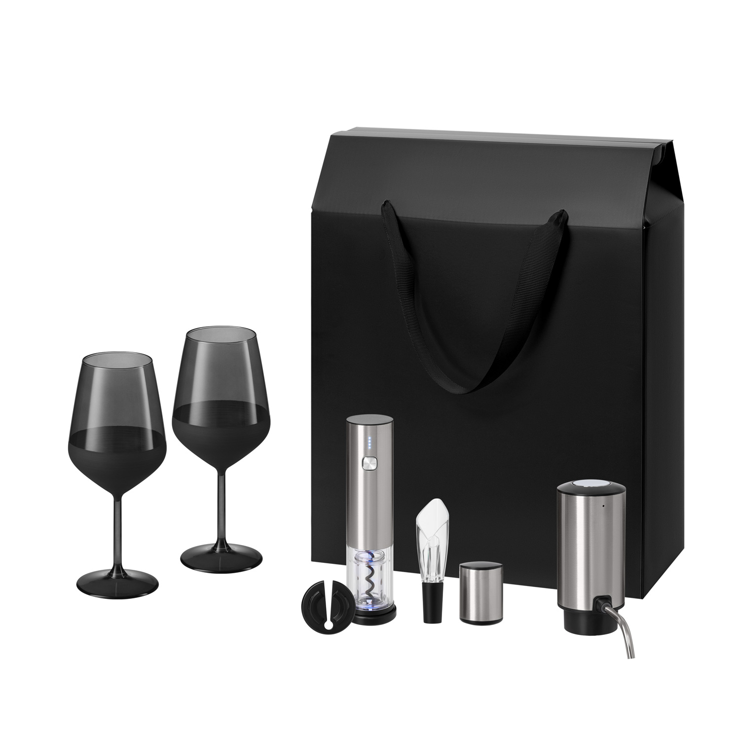 Изображение №1 | Подарочный набор Блэк Эдишн (Black Edition), Винтаро (Vintaro), Данте (Dante) (2 бокала + набор для вина + аэратор)