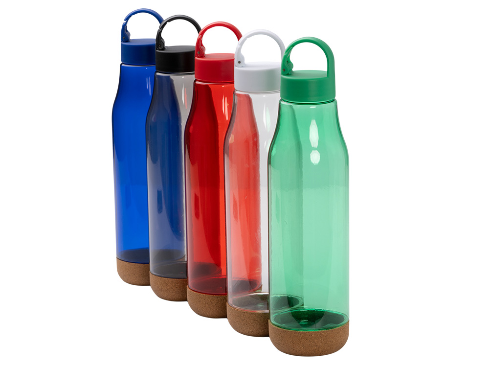 Изображение №2 | Бутылка «Basti» с пластиковым корпусом и пробковым дном (прозрачный, натуральный)
