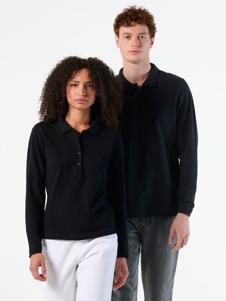 Изображение №5 | Рубашка поло мужская с длинным рукавом Winter II 210 черная, размер S