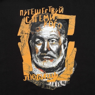Изображение №4 | Футболка «Хемингуэй», черная, размер S