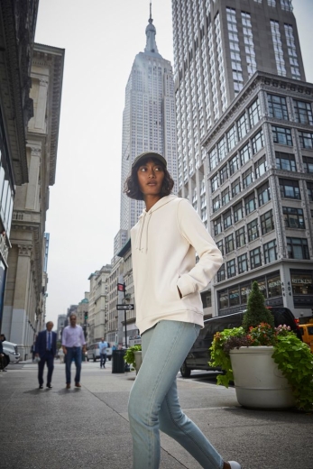 Изображение №5 | Толстовка с капюшоном женская BNC Inspire (Organic), молочно-белая, размер XS