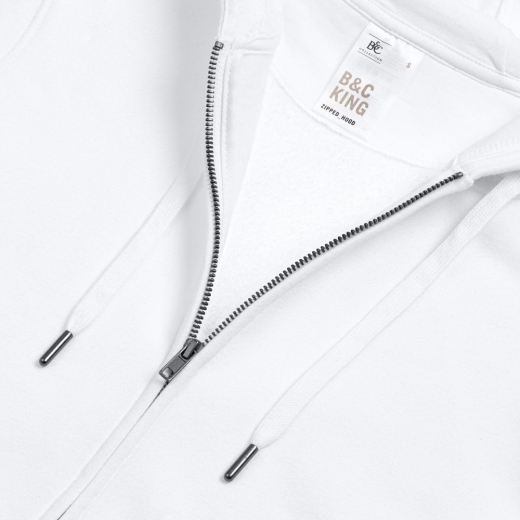 Изображение №3 | Толстовка на молнии с капюшоном унисекс King, белая, размер XS