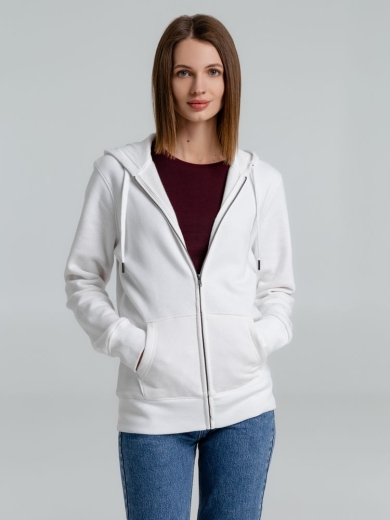 Изображение №4 | Толстовка на молнии с капюшоном унисекс King, белая, размер XS