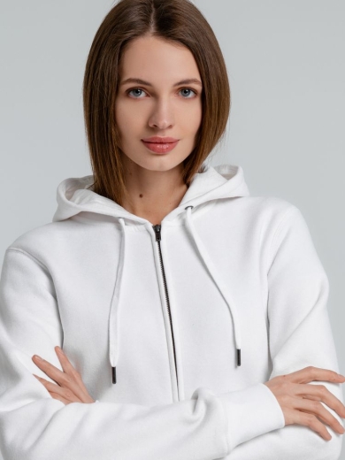 Изображение №7 | Толстовка на молнии с капюшоном унисекс King, белая, размер XS