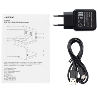 Изображение №9 | Часы настольные с беспроводным зарядным устройством Pitstop, черные