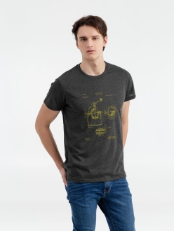 Изображение №1 | Футболка приталенная Old Patents. Coffee Mill, черный меланж, размер S
