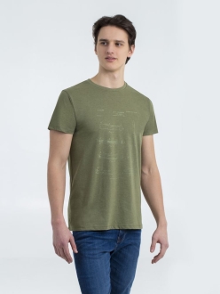 Изображение №1 | Футболка приталенная Old Patents. Knife, меланж хаки, размер S