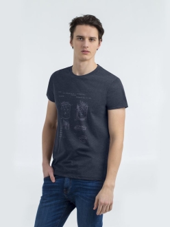 Изображение №1 | Футболка приталенная Old Patents. Lighter, синий меланж, размер S