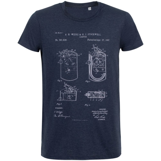 Изображение №2 | Футболка приталенная Old Patents. Lighter, синий меланж, размер S