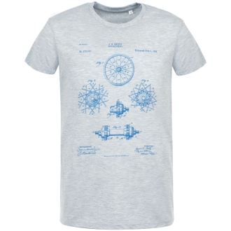 Изображение №2 | Футболка приталенная Old Patents. Wheel, голубой меланж, размер S