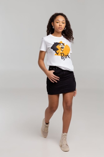 Изображение №5 | Футболка женская «Меламед. Bjork», белая, размер M