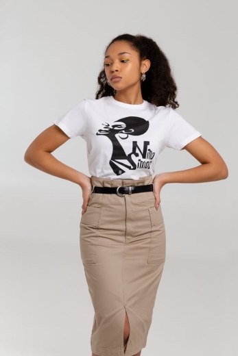 Изображение №1 | Футболка женская «Меламед. Nina Simone», белая, размер S