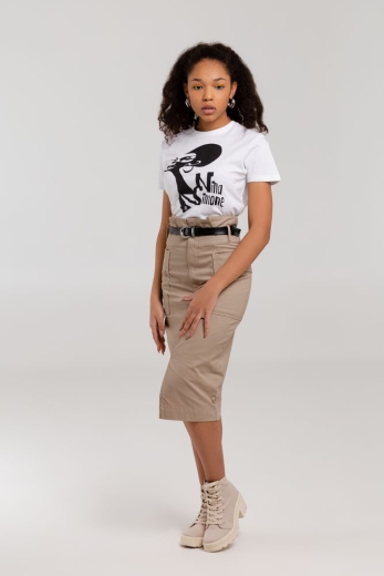 Изображение №4 | Футболка женская «Меламед. Nina Simone», белая, размер S