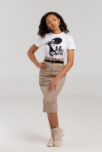 Изображение №5 | Футболка женская «Меламед. Nina Simone», белая, размер S