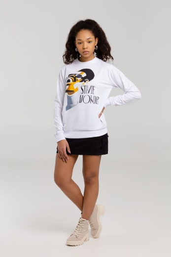 Изображение №7 | Толстовка «Меламед. Stevie Wonder», белая, размер XS