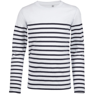 Изображение №1 | Футболка детская с длинным рукавом Matelot LSL Kids, белая с темно-синим, на рост 96-104 см (4 года)