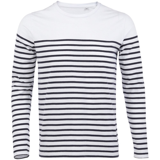 Изображение №1 | Футболка мужская с длинным рукавом Matelot LSL Men, белая с темно-синим, размер S