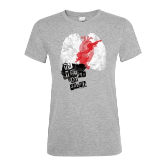 Изображение №2 | Футболка женская «Ты у меня вот здесь», серый меланж, размер M