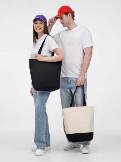 Изображение №9 | Сумка для покупок на молнии Shopaholic Zip, неокрашенная с черным