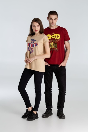 Изображение №12 | Футболка A God is High, гранатово-красная, размер S