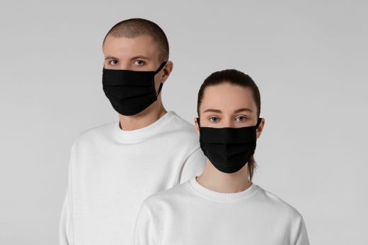 Изображение №4 | Маска гигиеническая Respire, двухслойная, немедицинская, черная, размер М