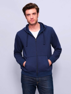 Изображение №6 | Толстовка мужская на молнии с капюшоном Spike Men, темно-синяя, размер S