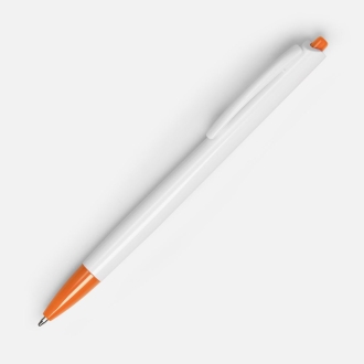 Изображение №1 | Ручка шариковая Tick, белая с оранжевым