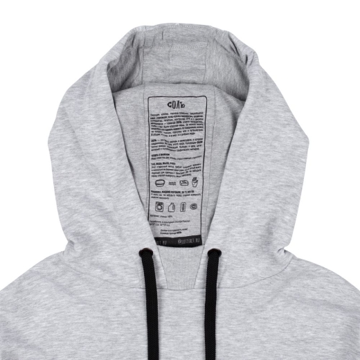 Изображение №4 | Худи оверсайз «Чистая соль», серый меланж, размер XS/S (44-46)