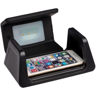 Изображение №3 | Настольный стерилизатор с беспроводной зарядкой и часами UV Depot, черный