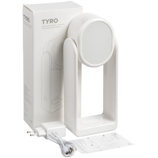 Изображение №7 | Настольная лампа с зеркалом и беспроводной зарядкой Tyro, белая