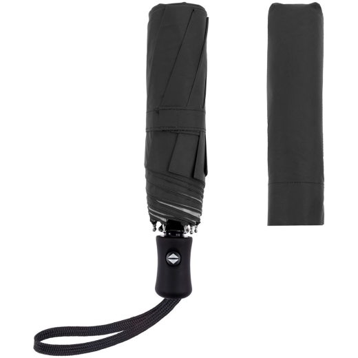 Изображение №5 | Зонт складной Manifest Color со светоотражающим куполом, черный